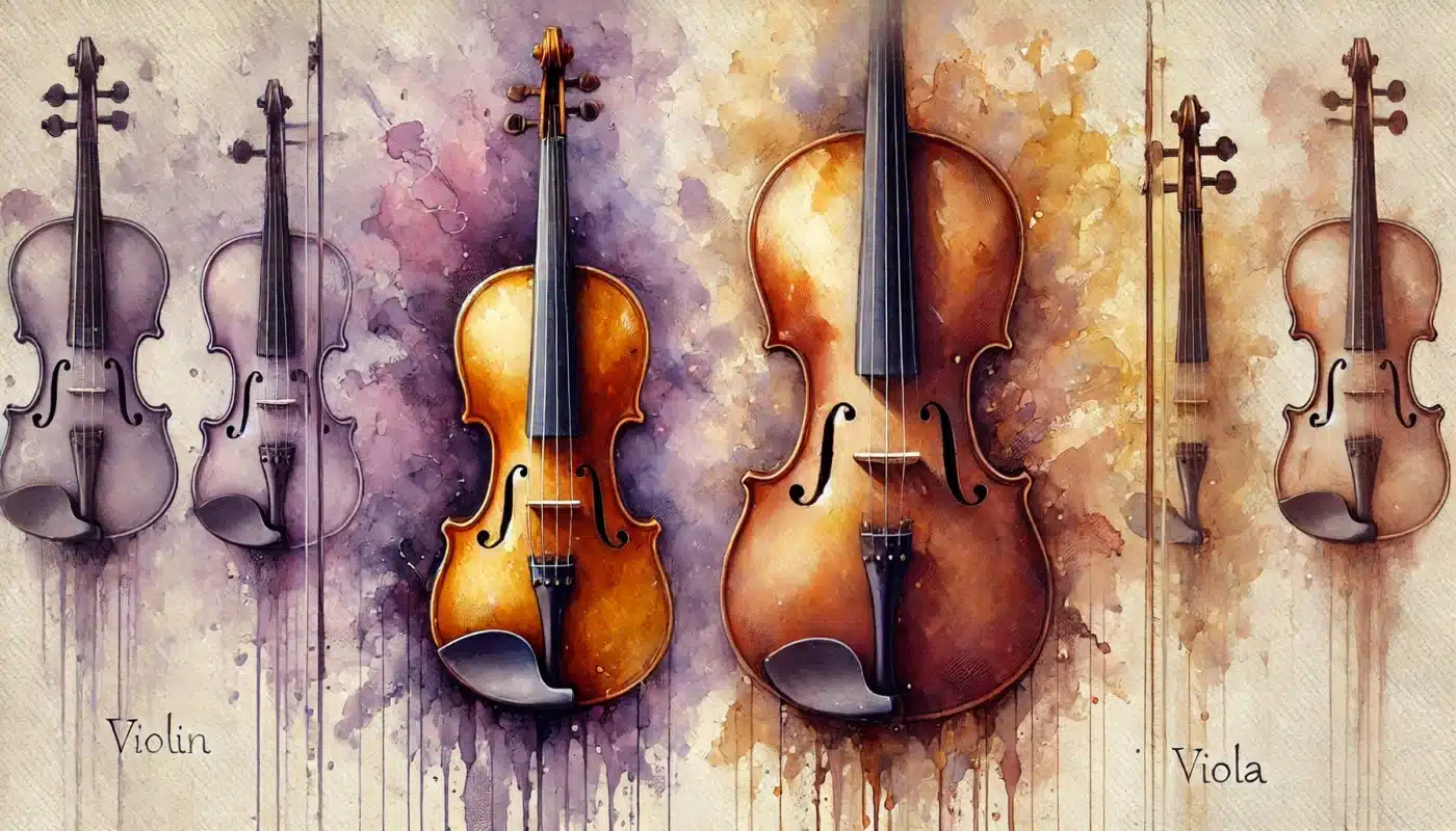 violin and viola side by side