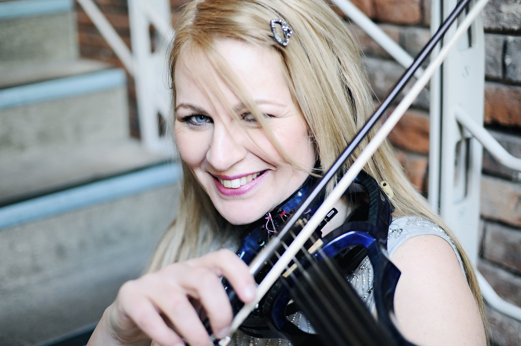 Celeste electric wedding violinist
