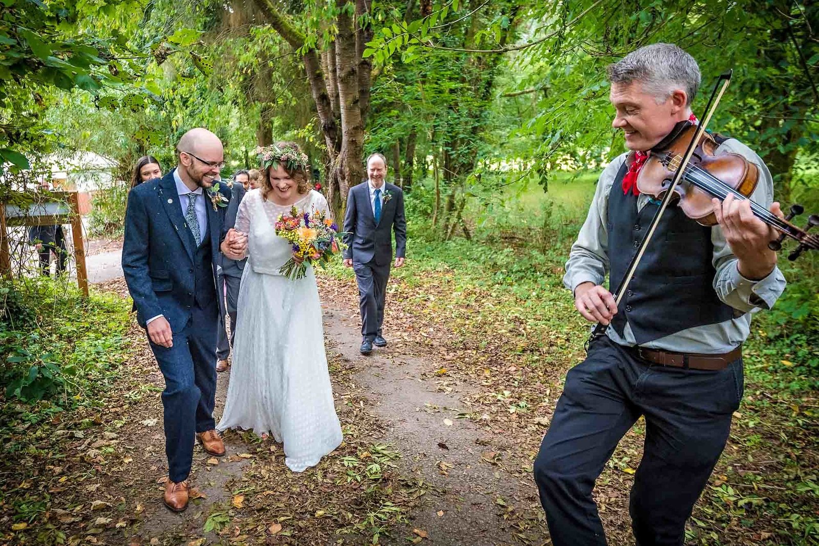 Bravura playing as the bride and groom process to their reception